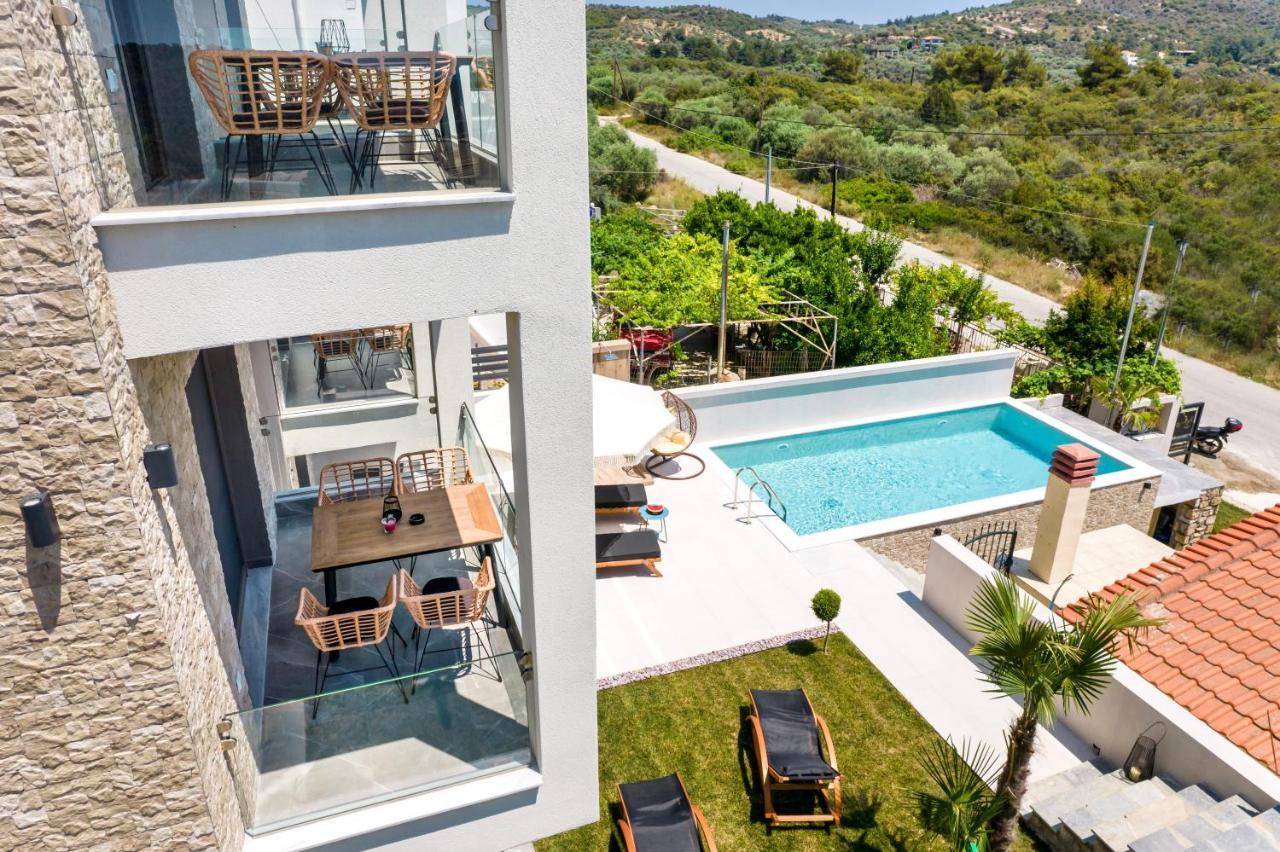 Aigli Skala Maries Deluxe Apartment สกาลา มาริออน ภายนอก รูปภาพ