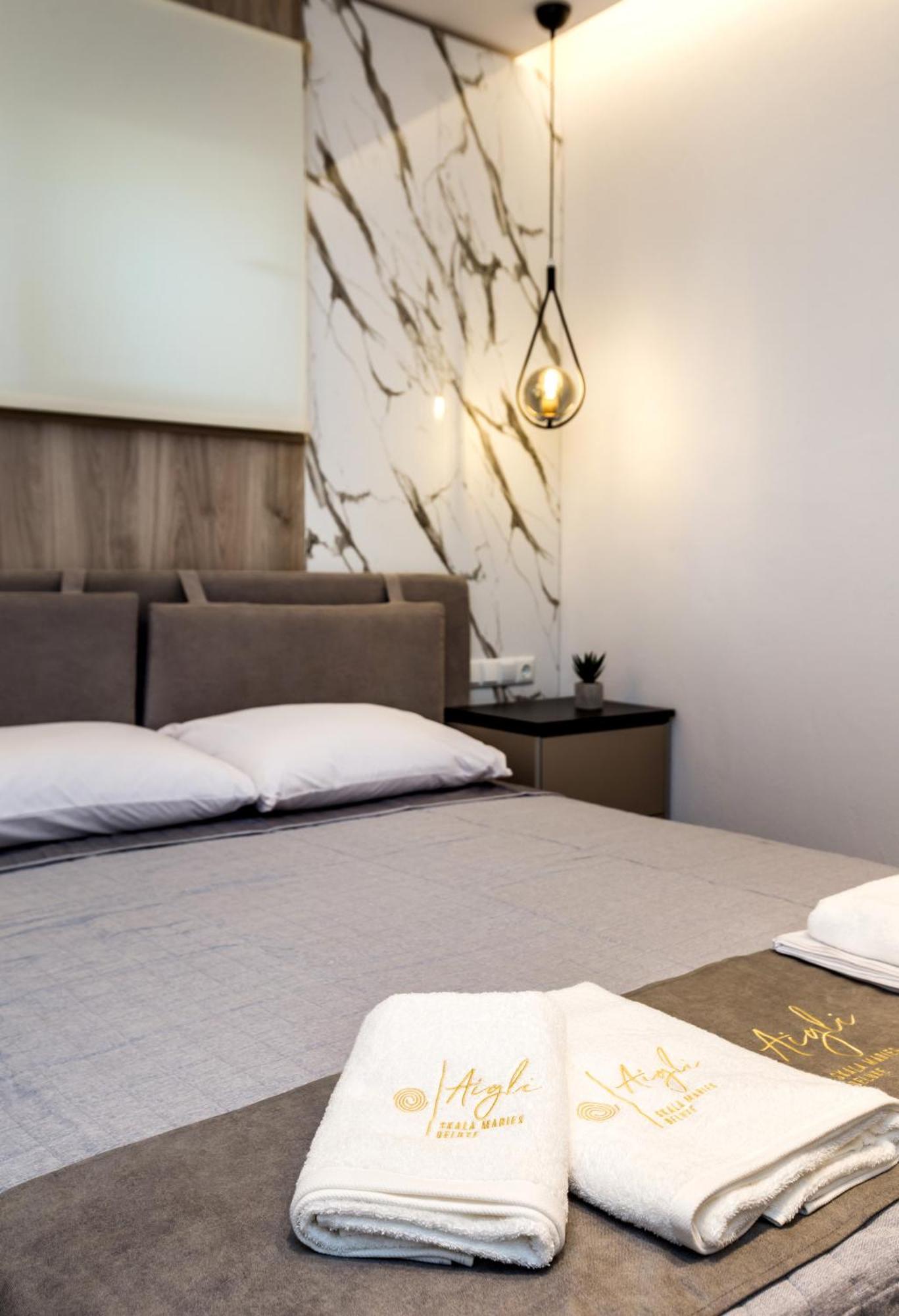 Aigli Skala Maries Deluxe Apartment สกาลา มาริออน ภายนอก รูปภาพ