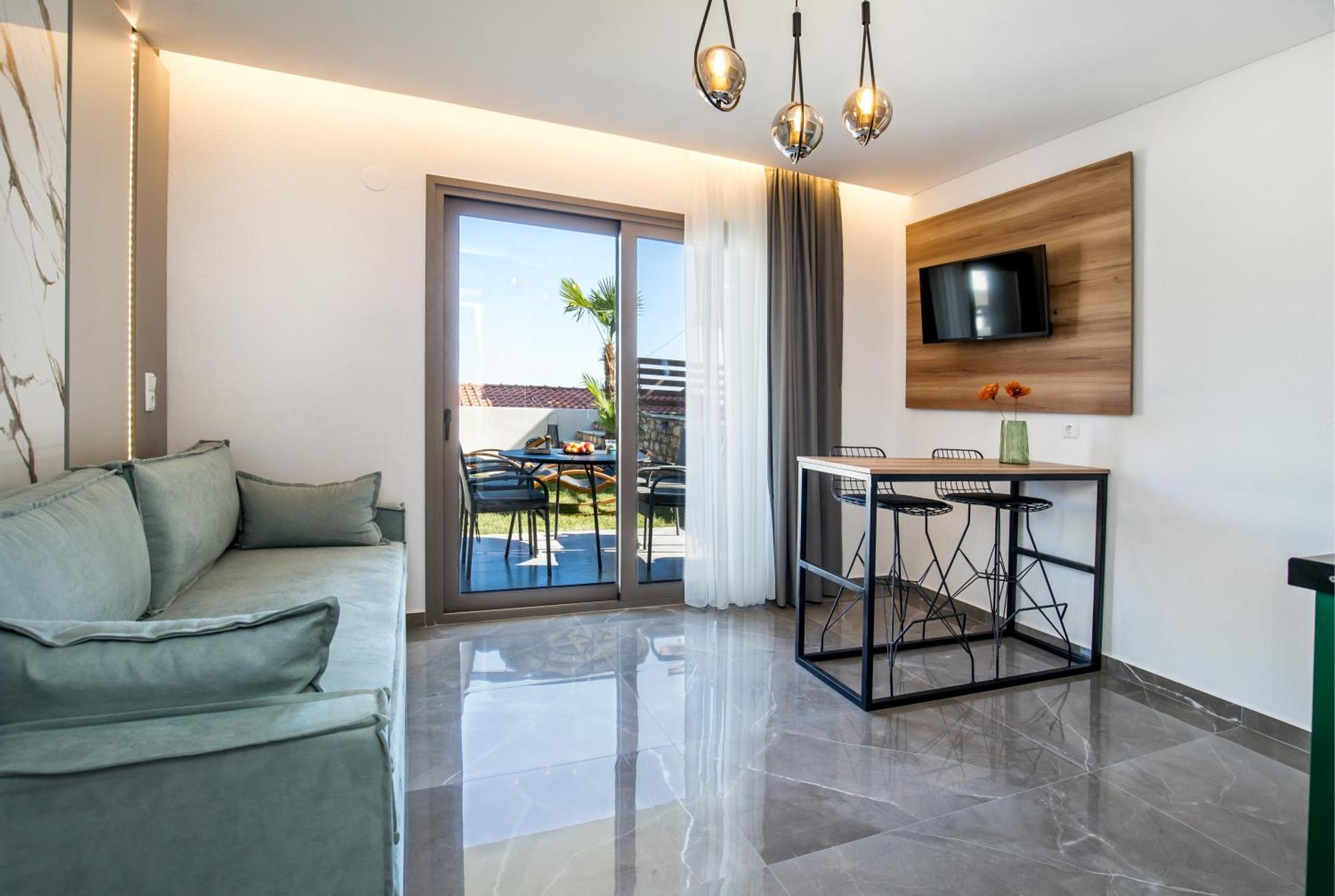 Aigli Skala Maries Deluxe Apartment สกาลา มาริออน ภายนอก รูปภาพ