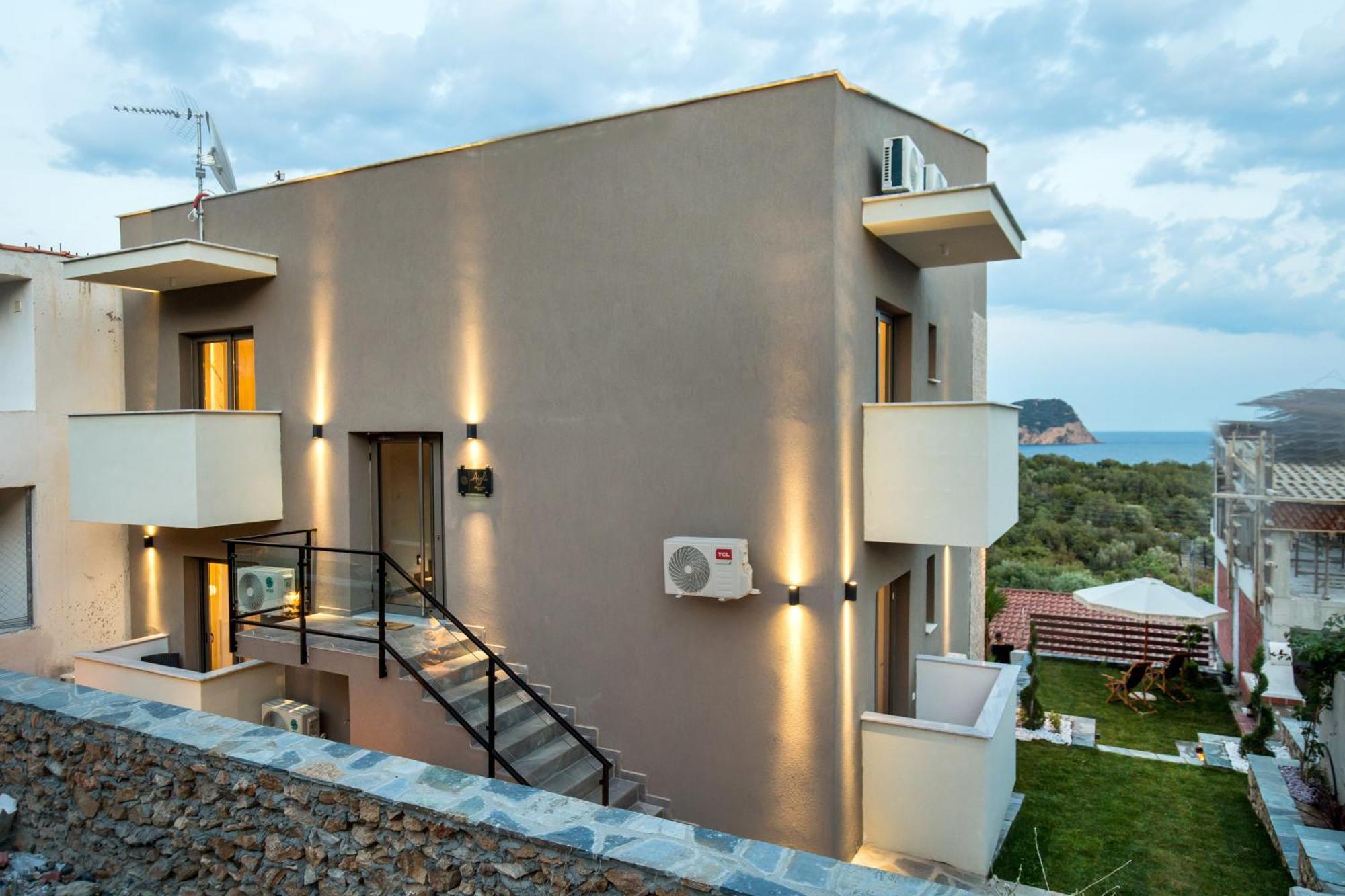 Aigli Skala Maries Deluxe Apartment สกาลา มาริออน ภายนอก รูปภาพ