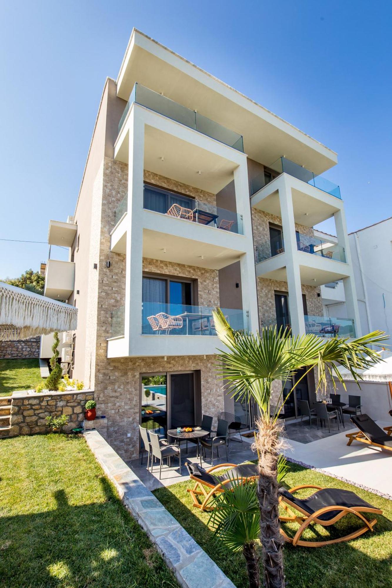 Aigli Skala Maries Deluxe Apartment สกาลา มาริออน ภายนอก รูปภาพ