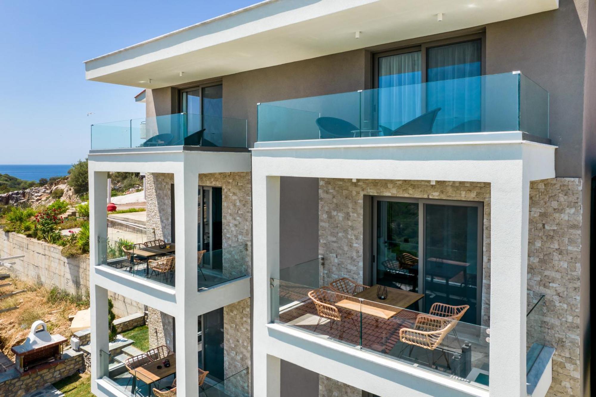 Aigli Skala Maries Deluxe Apartment สกาลา มาริออน ภายนอก รูปภาพ