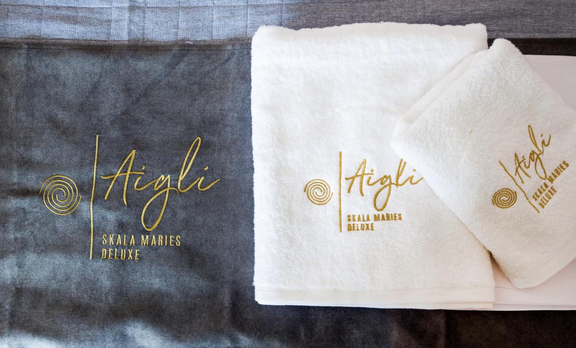 Aigli Skala Maries Deluxe Apartment สกาลา มาริออน ภายนอก รูปภาพ